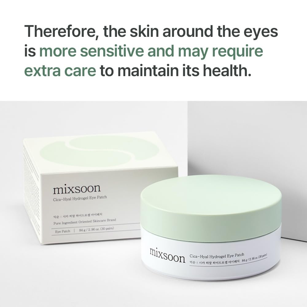 image:imagemixsoon CicaHyal Eye Patch Soothing Hydrating and Cooling Hydrogel Eye Patches Gentle Care for Tired Eyes 84 g 284 floz 30 pairs Korean Glass Skin CareCicaHyal