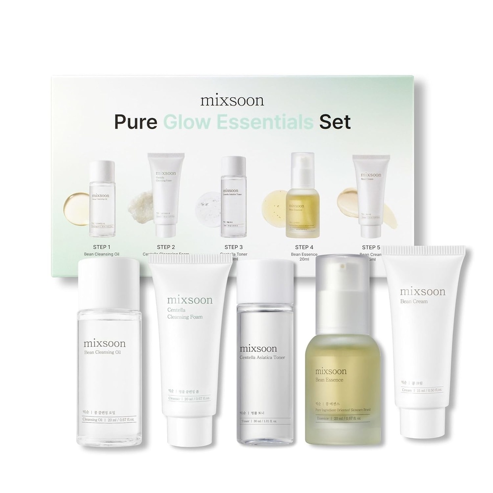 image:imagemixsoon Pure Glow Essentials Set 5Step Skincare Kit Travel kit Travel size kit Hydrating Skincare Gift Set 15ml120ml330ml1 Korean Glass Skin Care
