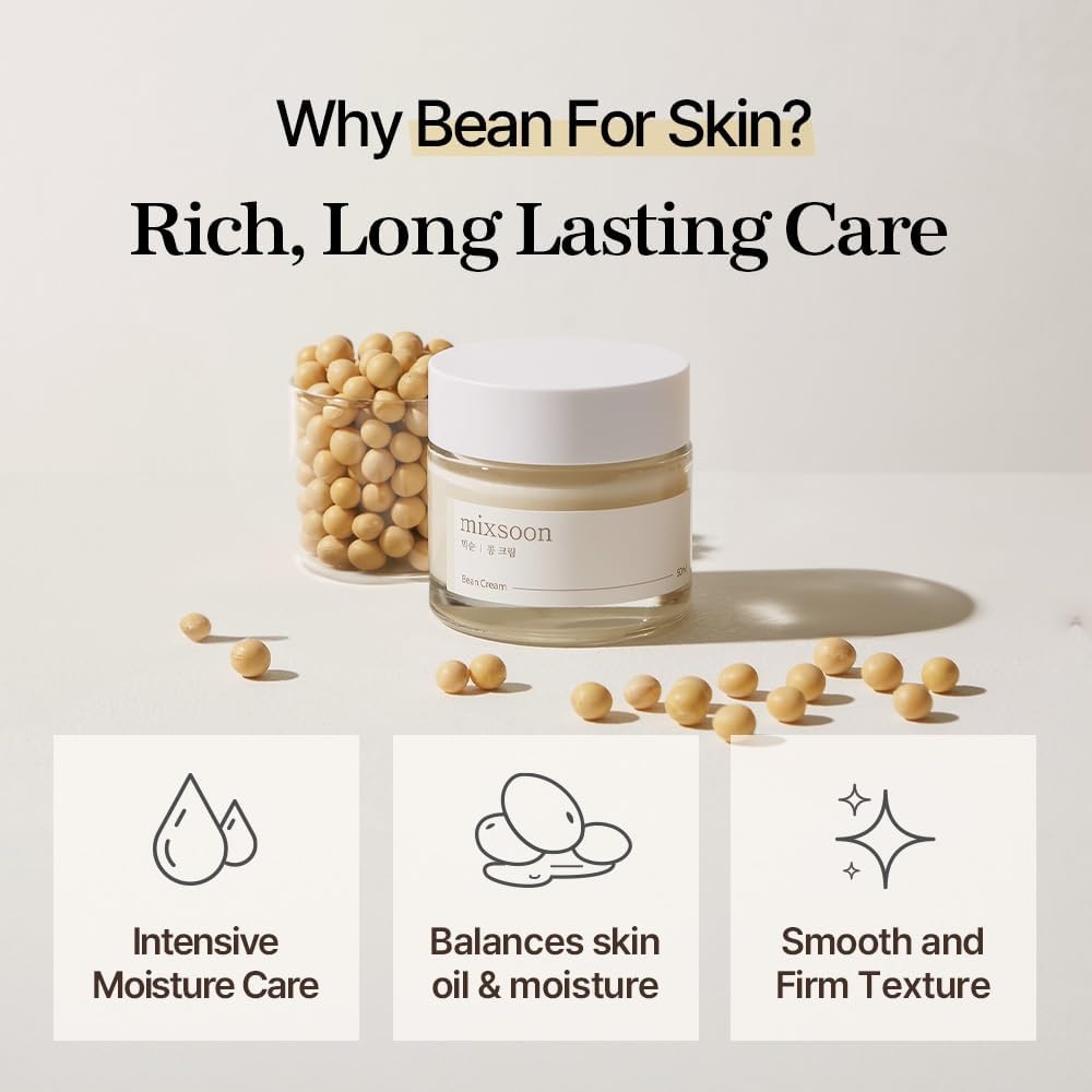 image:imagemixsoon Bean CreamDeep Moisturizer Face Cream Hydrating and Smoothing for Face Fermented Soybean Extract Lightweight NonSticky Finish 65ml 219 floz Korean Glass Skin Care219 Fl Oz Pack of 1