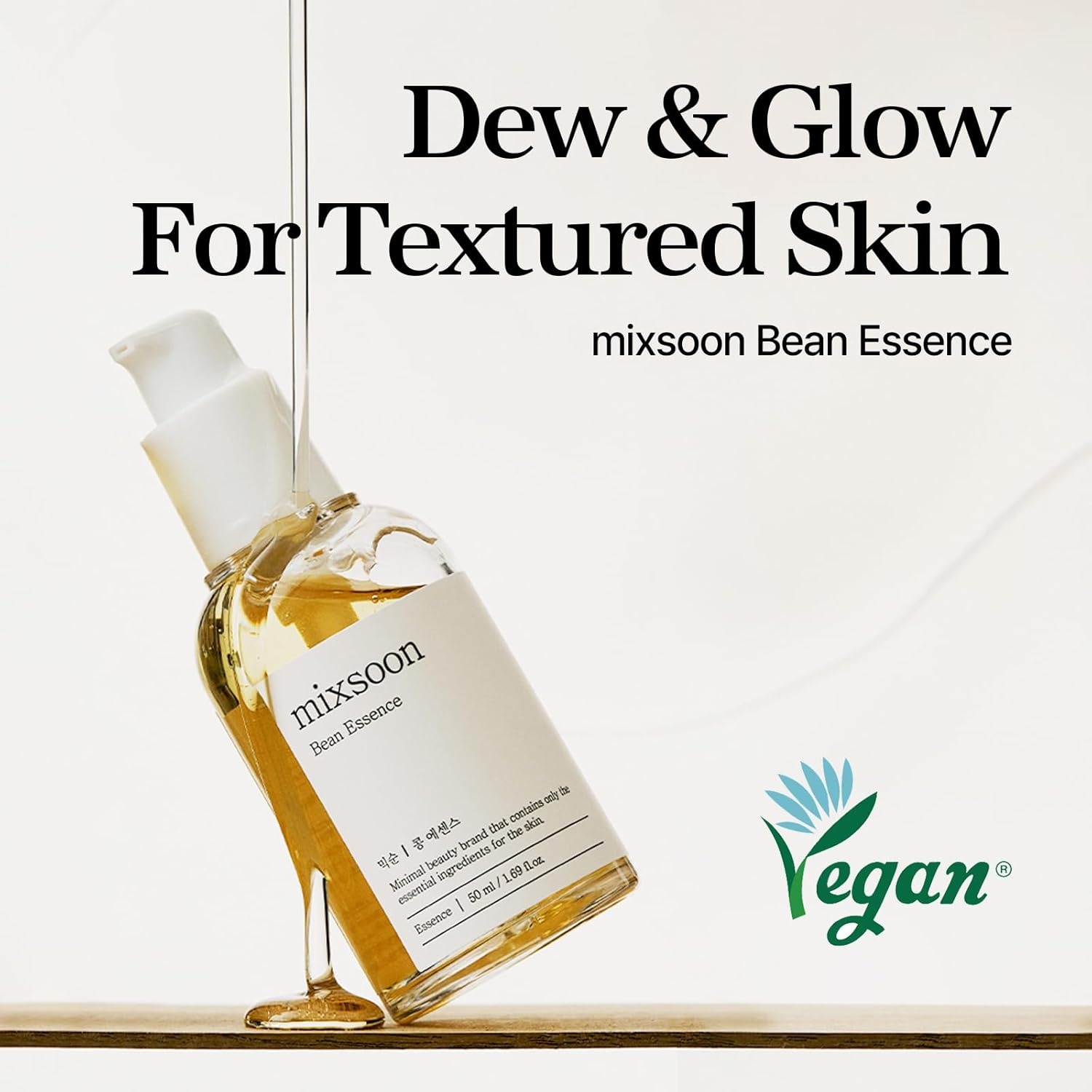 image:imagemixsoon Bean Essence Korean Skin Care Gentle AHA Exfoliating Essence for Glass Skin Glow Hydrating Face Serum with Fermented Bean Smooth Skin 50ml 169 floz Korean Glass Skin Care068 Fl Oz Pack of 1