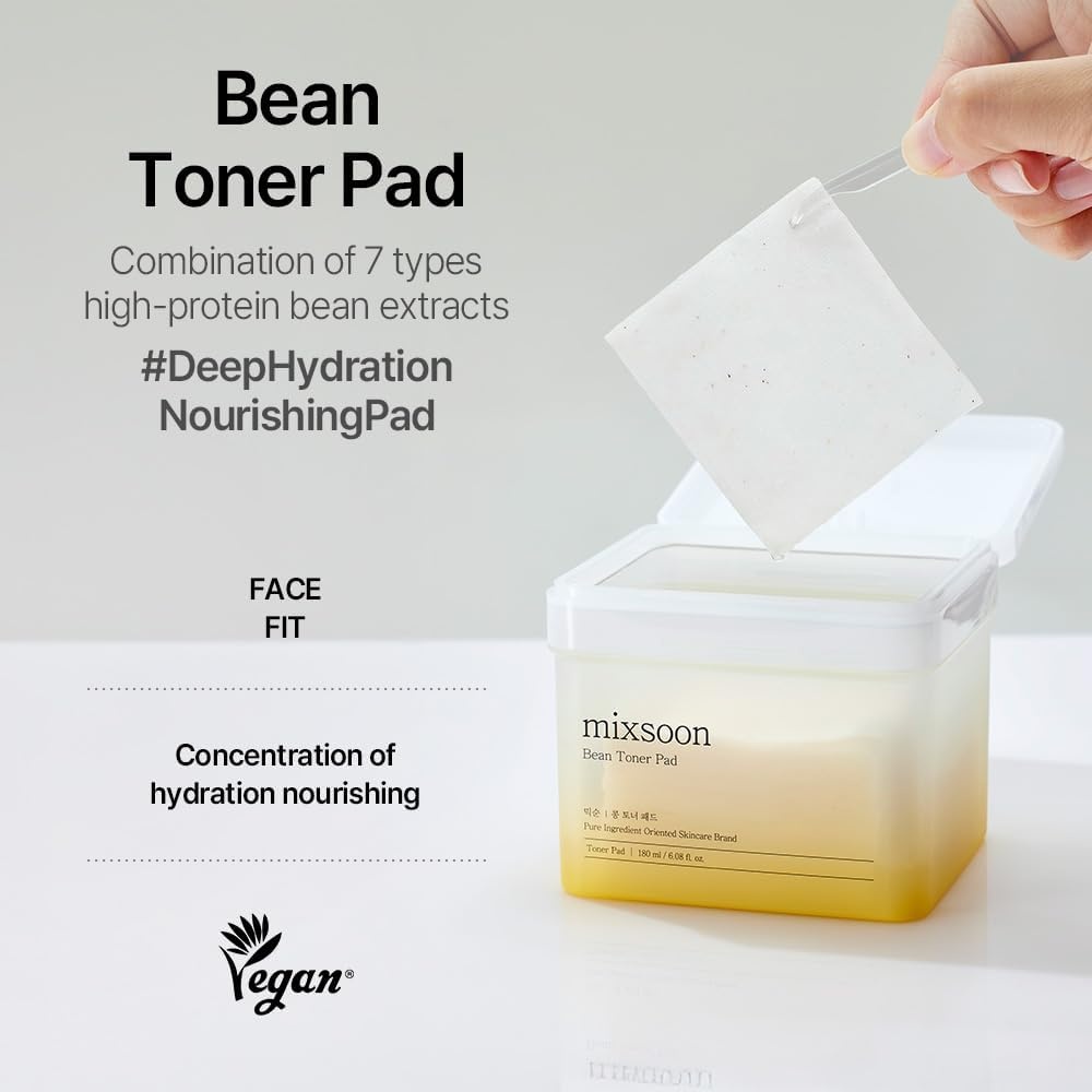 image:imagemixsoon Centella Asiatica Toner PadSoothing Hydrating and Balancing Facial CICA Pads Gentle Daily Care for Sensitive Calm Skin 180ml 608 floz 120 Sheets Korean Glass Skin CareBean Toner Pad