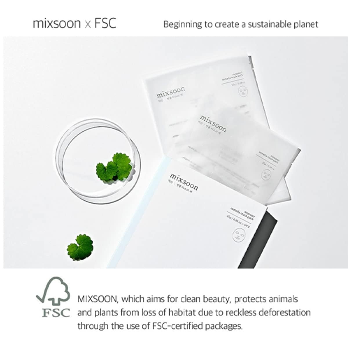 image:imagemixsoon Centella Mask Pack Face Moisturizer Soothing Calming Sheets Korean Glass Skin Care 1Pack 5ea