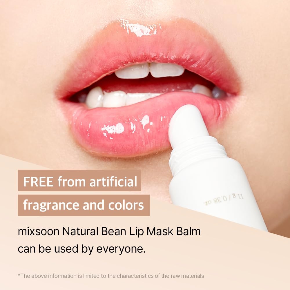 image:imagemixsoon Natural Bean Lip Mask Balm Hydrated Lips Softening Fermented Bean and Shea Butter Vegan Formula for Smooth Lip Balm 11g 037 fl oz Korean Glass Skin Care