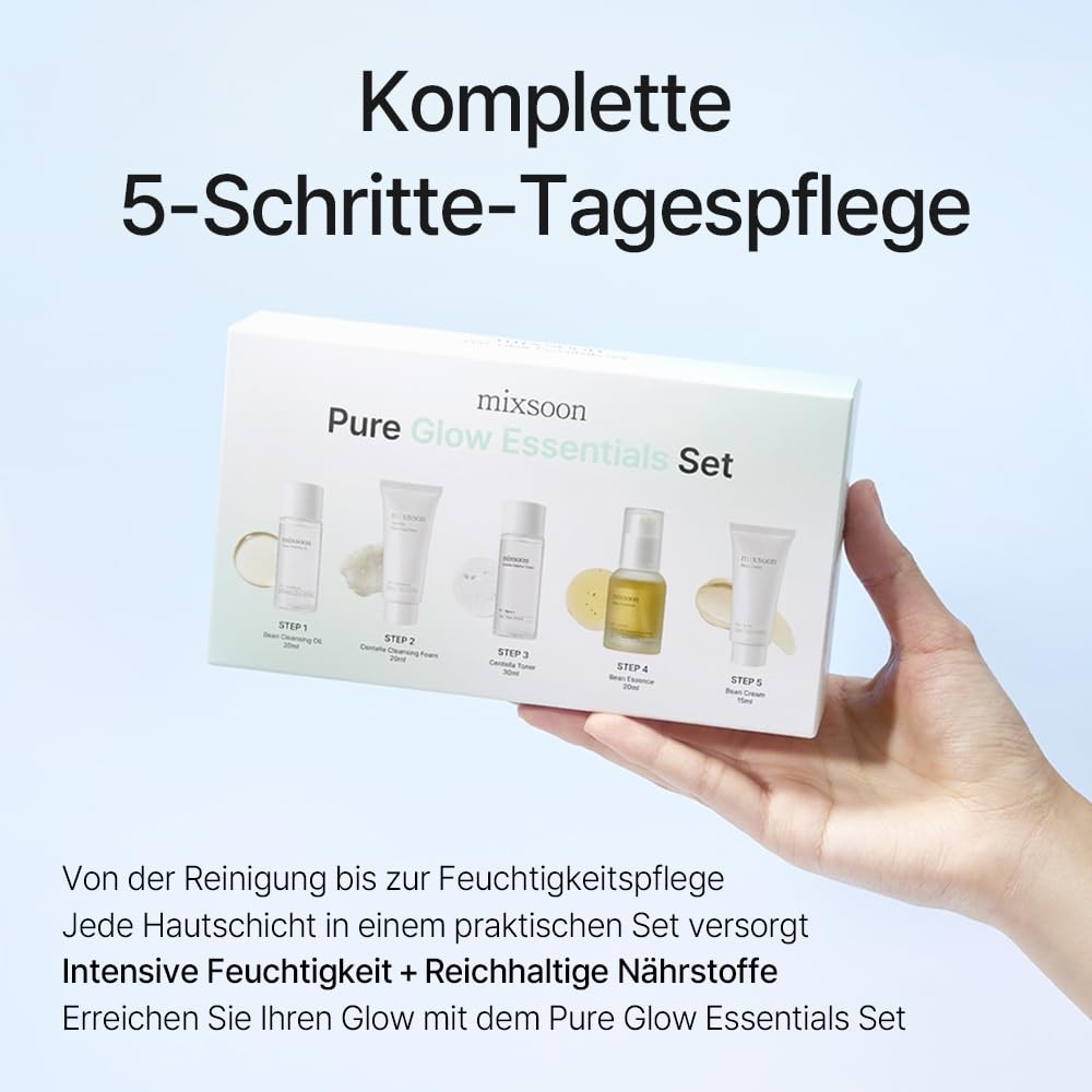 image:imagemixsoon Pure Glow Essentials Set 5Step Skincare Kit Travel kit Travel size kit Hydrating Skincare Gift Set 15ml120ml330ml1 Korean Glass Skin Care