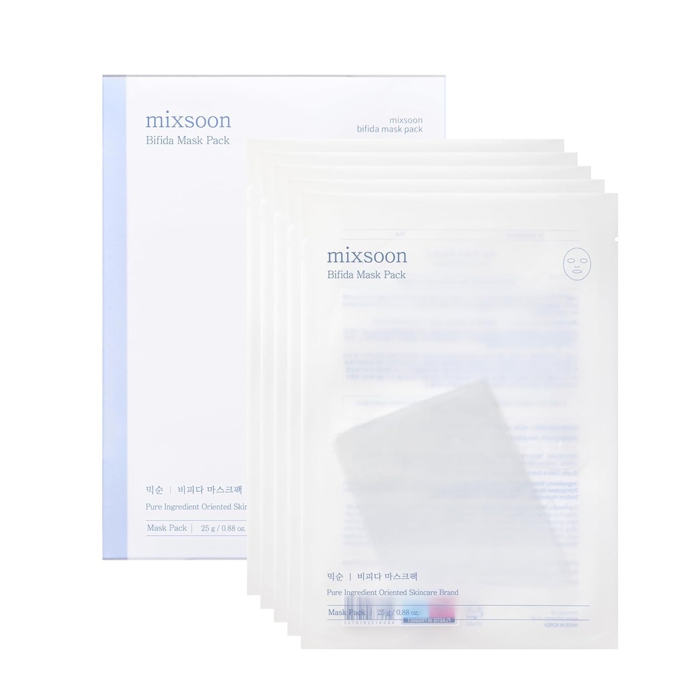 image:imagemixsoon Bifida Sheet Mask Pack Face Moisturizer Sheets Korean Glass Skin Care 1Pack 5ea