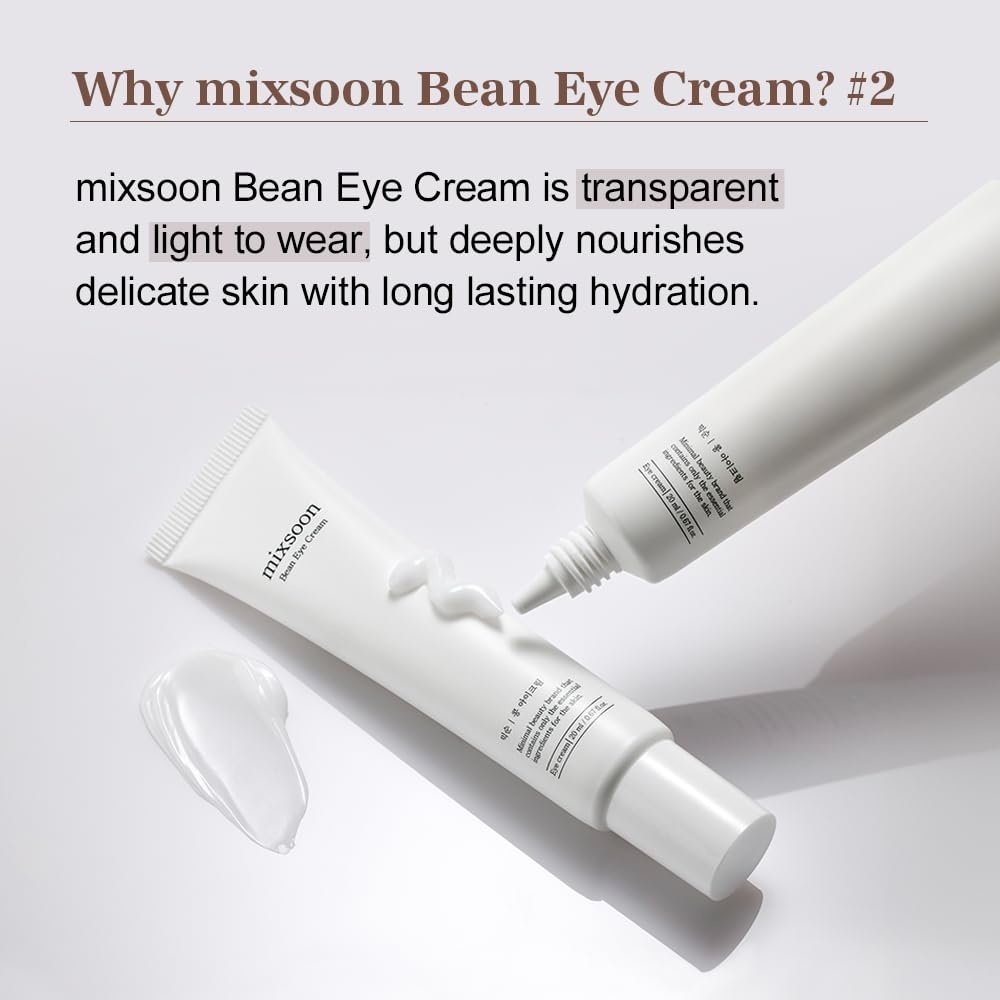 image:imagemixsoon Bean Eye cream Nourishing and Firming for Dark Circles Puffiness Fermented Bean and Peptide Complex Niacinamide 20ml 067 floz Korean Glass Skin Care