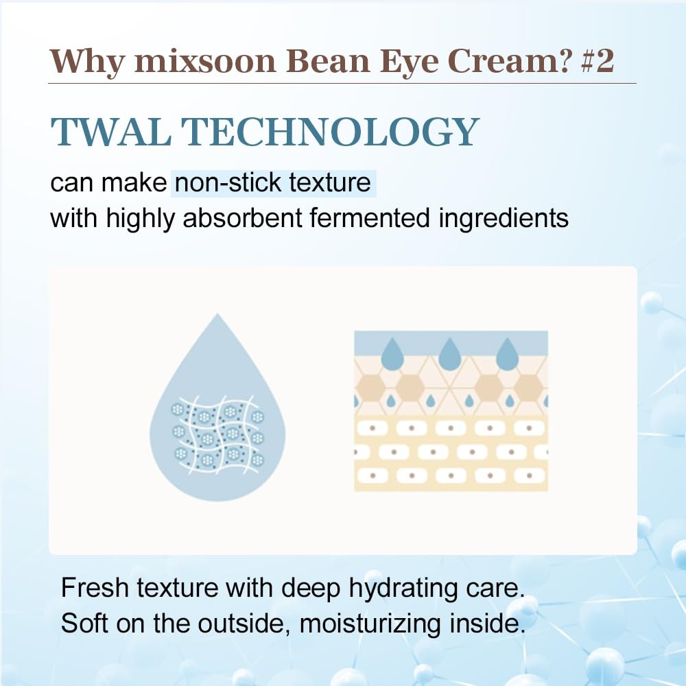 image:imagemixsoon Bean Eye cream Nourishing and Firming for Dark Circles Puffiness Fermented Bean and Peptide Complex Niacinamide 20ml 067 floz Korean Glass Skin Care
