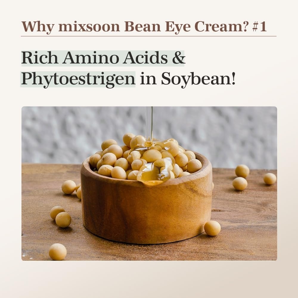 image:imagemixsoon Bean Eye cream Nourishing and Firming for Dark Circles Puffiness Fermented Bean and Peptide Complex Niacinamide 20ml 067 floz Korean Glass Skin Care