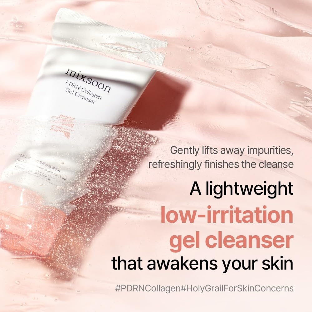 image:imagemixsoon PDRN Collagen Gel Cleanser Deep Pore Cleansing Lightweight Daily Gel Cleanser for All Skin Types 100ml 338 floz Korean Glass Skin Care