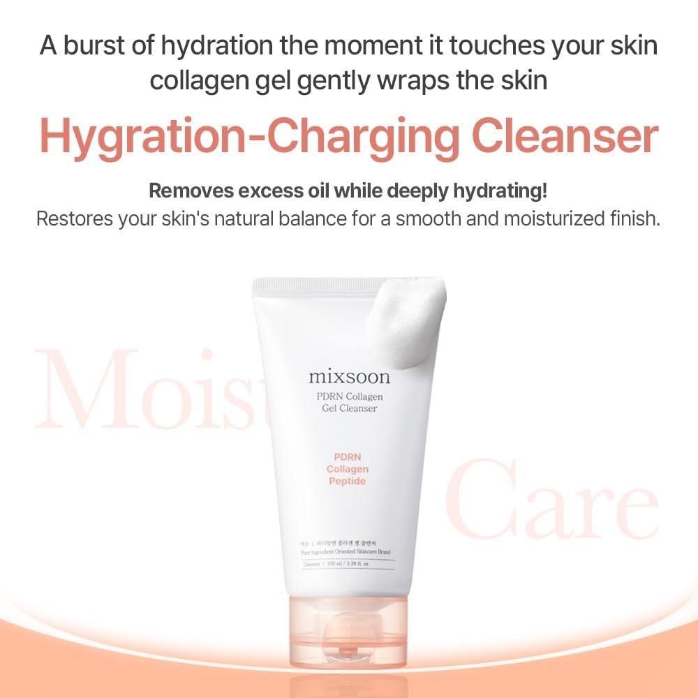 image:imagemixsoon PDRN Collagen Gel Cleanser Deep Pore Cleansing Lightweight Daily Gel Cleanser for All Skin Types 100ml 338 floz Korean Glass Skin Care