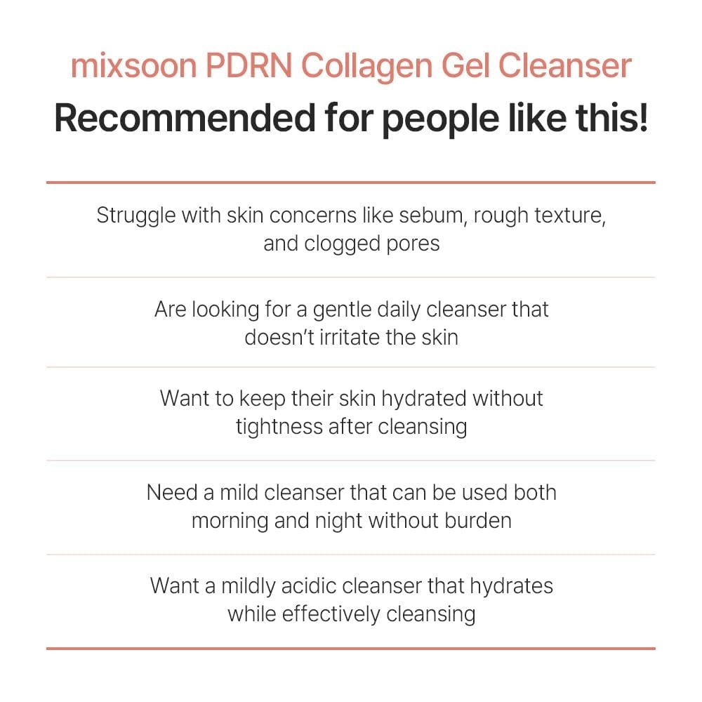 image:imagemixsoon PDRN Collagen Gel Cleanser Deep Pore Cleansing Lightweight Daily Gel Cleanser for All Skin Types 100ml 338 floz Korean Glass Skin Care