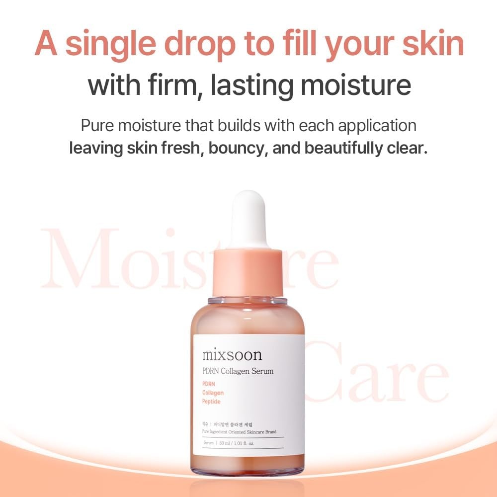 image:imagemixsoon PDRN Collagen Serum Firming Hydrating and Revitalizing for Face Lightweight Peptide Hydrating Moisturizer 30ml 101 floz Korean Glass Skin Care
