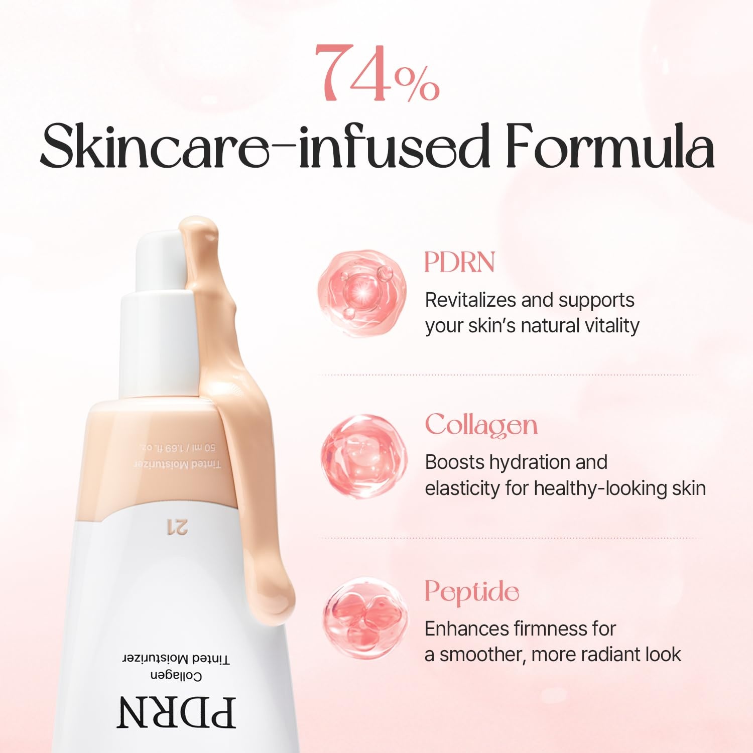 image:imagemixsoon PDRN Collagen Tinted Moisturizer SkincareInfused Base with Rice PDRN amp Peptides 24H Vibrant Glow amp Luminous Hydration 10 Shades 50ml 169 floz Korean Glass Skin No 30 MeltNo 17 Bare