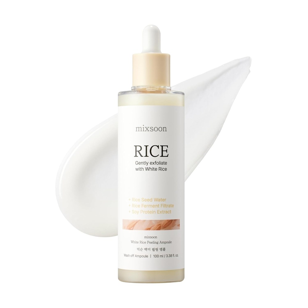 image:imagemixsoon White Rice Peeling Ampoule White rice exfoliant Gentle Exfoliating Serum for Smooth Radiant Skin Dead Skin Cells Remover 100ml 338 floz Korean Glass Skin Care