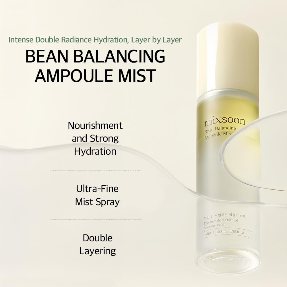 image:imagemixsoon Bean Balancing Ampoule Mist Hyaluronic Acid Hydrating Face Mist Soothing for Face Oil balance For Hydrated Radiance 100ml 338 floz Korean Glass Skin Care