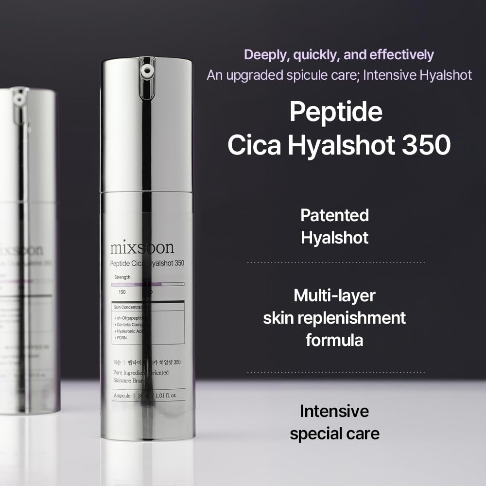 image:imagemixsoon Peptide Cica Hyalshot 150 Firming Soothing and MoistureBoosting Ampoule Serum Lightweight Formula for Radiant Balanced Skin 50ml 169 floz Korean Glass Skin Care101 Fl Oz Pack of 1