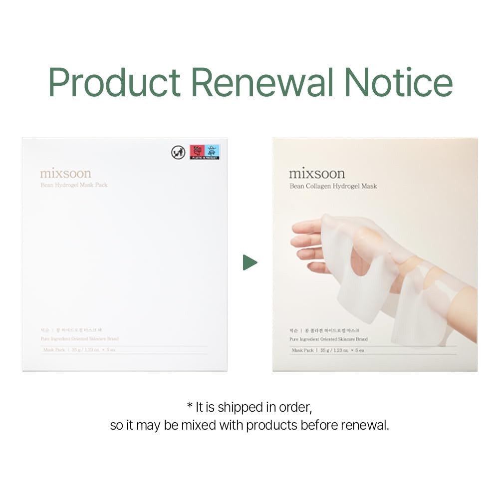 image:imagemixsoon Hydrogel Collagen Mask 35gX5ea PlantBased Nutrition Radiance Hydration AllInOne Firming Ingredients Absorbing Over Time Korean Bean Essence Korean Collagen Mask