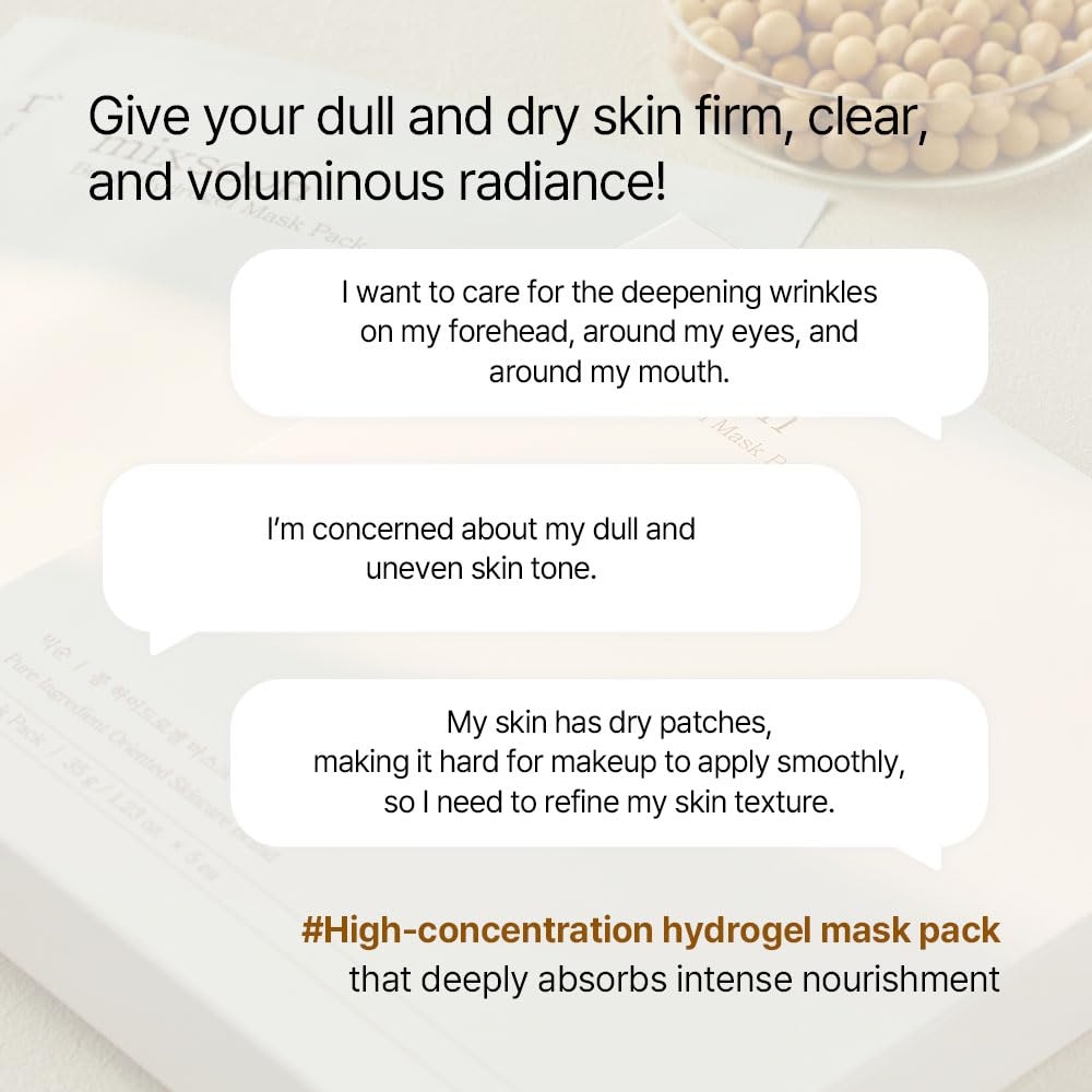 image:imagemixsoon Hydrogel Collagen Mask 35gX5ea PlantBased Nutrition Radiance Hydration AllInOne Firming Ingredients Absorbing Over Time Korean Bean Essence Korean Collagen Mask